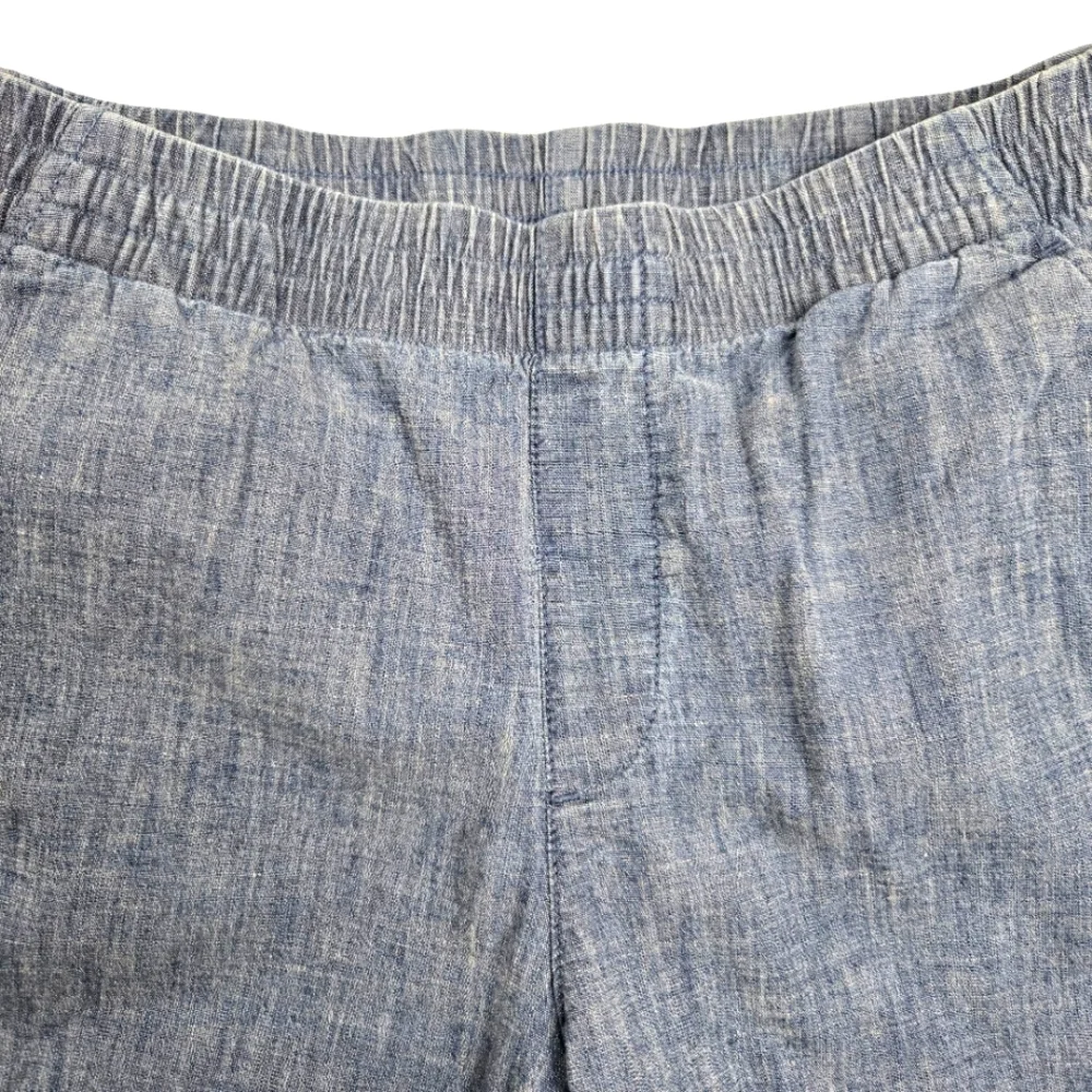 Lands End Mid-Rise Elastic‎ Waist Pull-On Cotton Shorts Pockets Size Small
